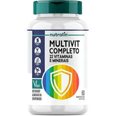 Nutralin Multivitamínico Completo A-Z (22 Vitaminas E Minerais) 60 Comp De 500Mg Vegano |