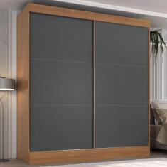 Guarda-roupa Casal Flex 2 Portas 3 Gavetas Pantanal Cinamomo/Cinza