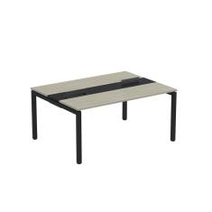 Mesa Plataforma Dupla com Pé de Aço para Coworking 150x120 Pdc15/12/2p Nogueira Casablanca/Preto