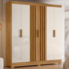 Guarda Roupa 6 Portas 2 Gavetas Moval Valença Freijo/off White