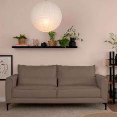 sofá 3 lugares versatti linho marrom 210 cm