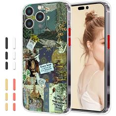 Capa para estética para iPhone 12 Pro Meninas Preppy Girly Cute Fashion Retro Vintage Design À Prova de Choque Capa Protetora Completa para Meninas Mulheres Verão Moderno TPU Macio Capa de Telefone para Apple iPhone 12 Pro