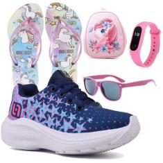 Tenis Infantil De Amarrar Meninas Leve Desenhos LIGHT + Mochila Chinel