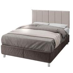 Cabeceira Casal Laura 1.40 Almofadada Sued Bege Claro-Decor - Decor Mo