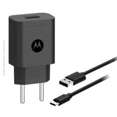 Motorola Carregador Rápido 10W 100-240V Cabo 1 Metro Porta USB-A, Cabo USB-C