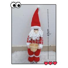 Boneco Papai Noel Com Cesto De Palha Enfeite Decoração 43Cm - princesa
