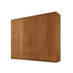 Guarda Roupa Casal Roma MDF 6 Portas e 2 Gavetas Moderna, Naturalle