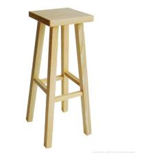 Banqueta Alta Hardman Assento Quadrado Madeira Natural