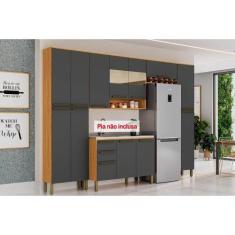 Cozinha Modulada Completa Nápoli Prime 5 Peças (2Aéreos+1Balcão+2Panel