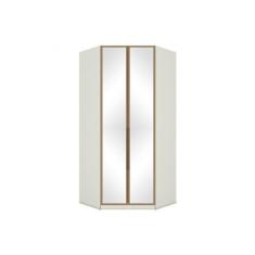 Guarda Roupa Closet de Quarto de Canto Oblíquo Seletto MC06 c/ 2 Portas e 3 Gavetas c/ Espelho Areia/Jequitibá - Henn