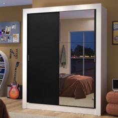 Guarda-Roupa Solteiro Madesa Dallas 2 Portas de Correr com Espelho 2 G