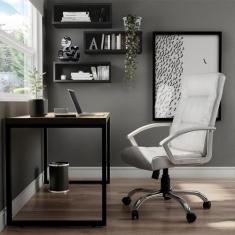 Cadeira de Escritório Presidente Giratória Skyscraper Plus Branca - Mo