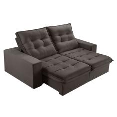 Sofá Retrátil E Reclinável 2 Lugares 250cm M166 Marrom Escuro