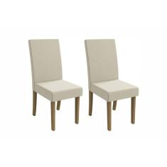 Cadeira Sala de Jantar 2CAD131 Kit 2 Un Canela/Linho Bege - Kappesberg