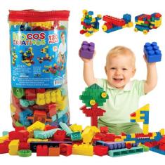 Brinquedo de Montar Blocos Encaixar Didático Colorido Bebê - Blocos de