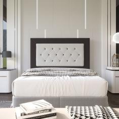 Cabeceira Casal 1,40m Havana Suede Marrom Dal Poz Estofados