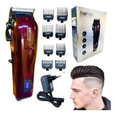 Máquina De Corte Cabelo Sem Fio 5w Hairstar Bivolt Km-209