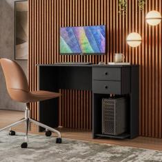 Escrivaninha Mesa Escritório 100cm 2 Gavetas Módulos e Complemento - Q