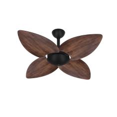 Ventilador Teto Preto 4 Pás Madeira Winds Sala Ventax 220V