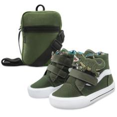 Kit Tênis Infantil Mz Shoes Com Bolsa Shoulder Bag Menino Dinossauro Rex-Masculino