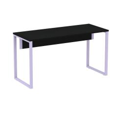 Mesa Escritório P25 Tub Pandin 134 Cm (larg) Tampo Mdp Preto Pé Aço Tubular Lilás