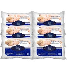 Kit 6 Travesseiros Percal Premium 50x70cm Casa Dona 200 Fios Siliconada Branco