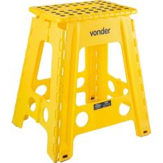 Banqueta Plástica Dobrável Amarela Altura 450 Mm Vonder