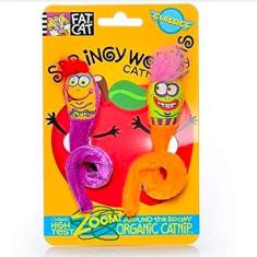 Fatcat Brinquedo Springy Worms Roxo E Laranja Para Gatos Para Gatos Roxo