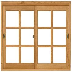 Janela de Correr Quadriculada JE221 Esel 120cmx100cmx12cm Marroml