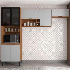 Cozinha Compacta Firenze 7 Portas Amêndola Touch/Nude Prime Tx - Demóbile