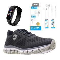Kit Tenis Asc para Treinos Academia e Corrida + Fone Stereo + Relogio Led-Unissex