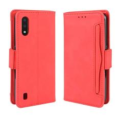 Capa com compartimento para cartão para Samsung Galaxy A01, capa flip carteira com suporte de couro para Samsung Galaxy A01, capa magnética retrô para celular, capa carteira com compartimentos para