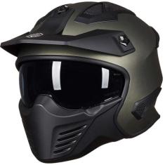 Capacete de motocicleta ILM Open Face 3/4 Half DOT 726X Midnight Green