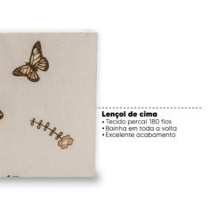 Lençol Solteirão/Viúvo Cima Bainha Estampado Percal 180 Fios - Bem Me 