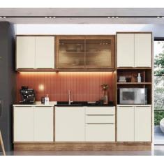 Cozinha Completa com Vidro Reflecta 5 Peças 11 Portas 3 Gavetas Viena 