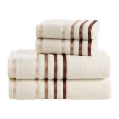 Kit Jogo De Toalhas Karsten 4 Peças Banho e Rosto Lumina Fio Penteado,