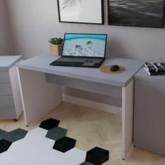 Mesa Para Escritório 100cmx60cm 40mm  Branco/cinza Cristal