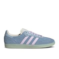 adidas Tênis masculino Samba OG, Azul tátil/lavanda gelo/branco, 39