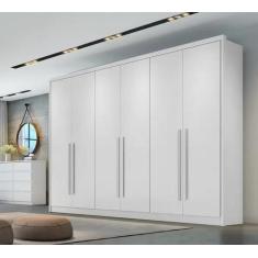 Guarda-Roupa Casal Robust Branco 6 Portas 8 Gavetas  Novo Horizonte