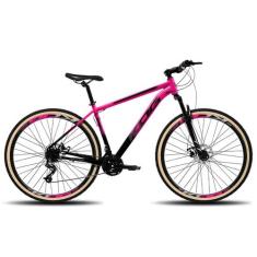 Bicicleta Feminino Aro 29 KOG 21V Cambio Shimano Freio Disco, Rosa, Pr