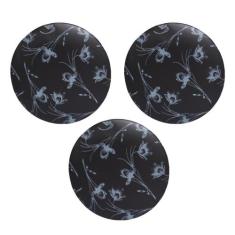 Kit 3 Estofados Assento Para Banqueta Estampado 33cm material sintétic