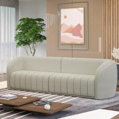 Sofá Decorativo Sala de Estar 332cm Adam 4 Lugares Boucle Off White G45 - Gran Belo