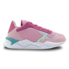 Tênis Infantil Feminino Vitz Hornet Cano Baixo Calce Fácil Refletivo Rosa Meninas-Feminino