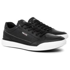 Tênis Sapatênis 24h Couro Casual Confortável com Cadarço Elástico 1056-Masculino