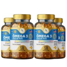 KIT C/4 Ômega 3 EPA DHA 120 Cápsulas SoftGel - Fits Life - Floral Erva