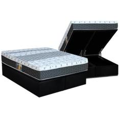 Cama Box Baú Queen: Colchão Molas Bonnel Castor System Class One Face 