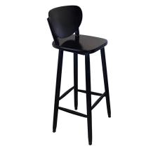 Banqueta Alta Bistrô de Madeira Torneada Preto - VivaLigna