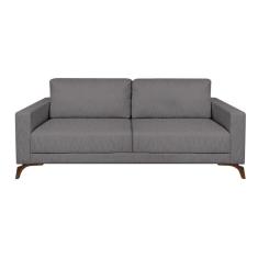 Sofá 3 Lugares Henry Veludo Cinza 190 cm