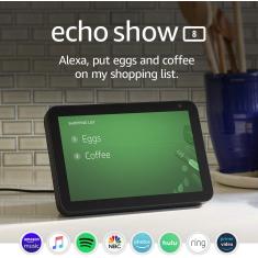 Smart Speaker Amazon Echo Show 8 com Alexa Preto - Importado 