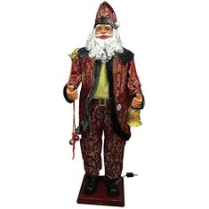 Papai Noel Dançante Animado Em Tamanho Real De 6' Com 8 Músicas, Papai Noel Dançante Cantando De Natal, Decoração De Papai Noel Com Agitação Elétrica, Para Enfeites De Pátio Doméstico De Árvore De